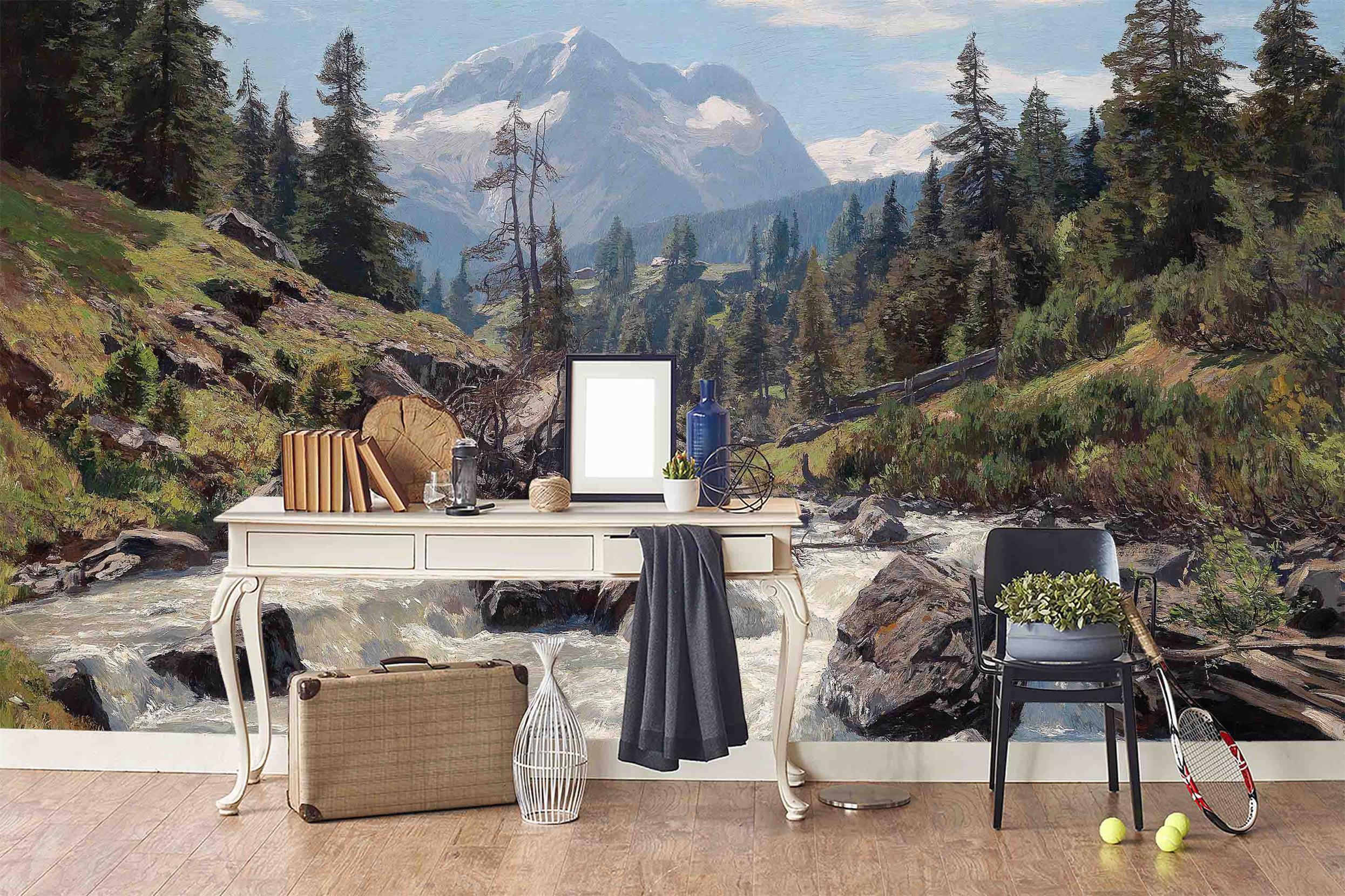 3D alpine jungle village wall mural wallpaper 32- Jess Art Decoration