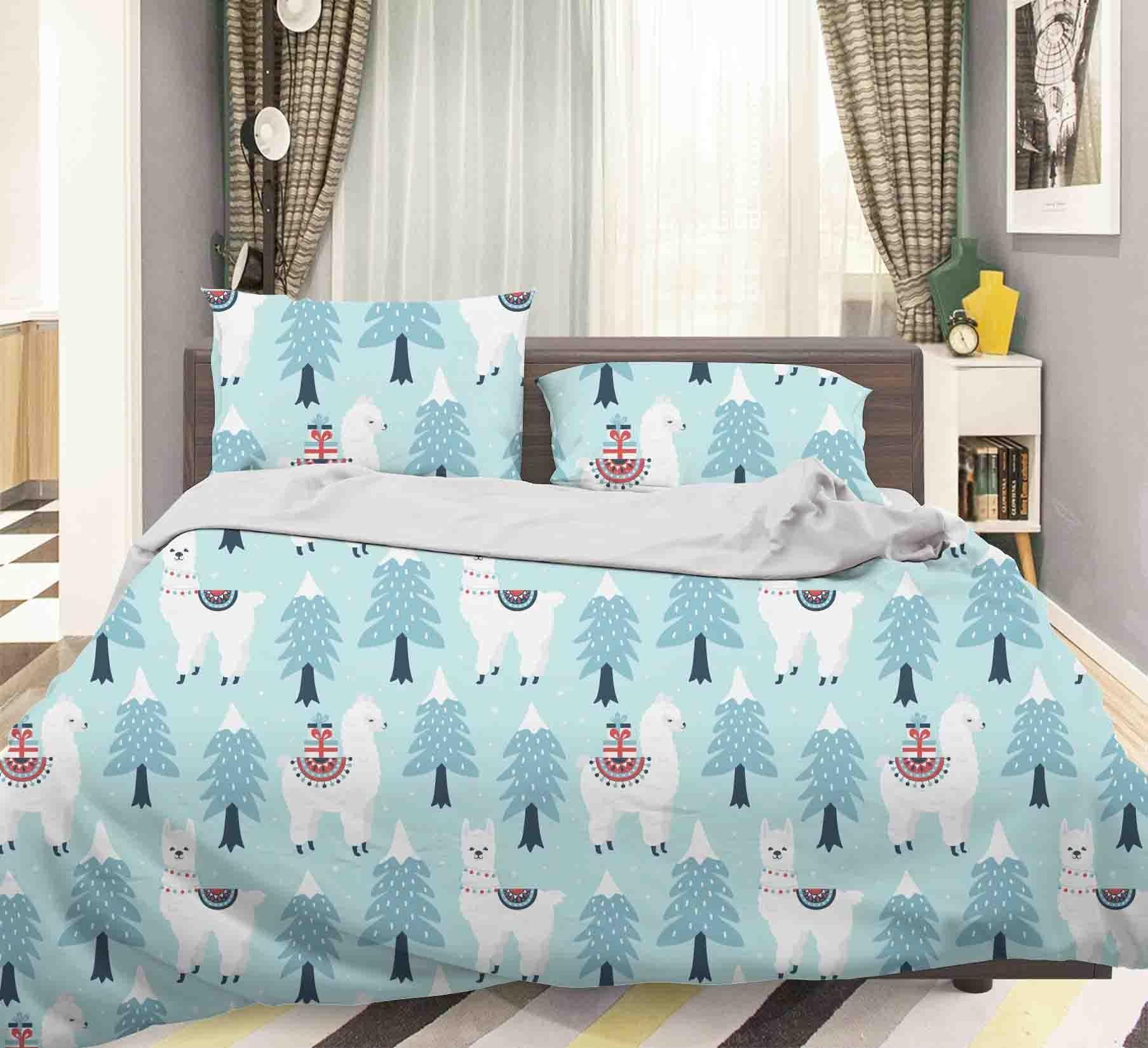 3D Cartoon Pine Alpaca Quilt Cover Set Bedding Set Pillowcases 181- Jess Art Decoration