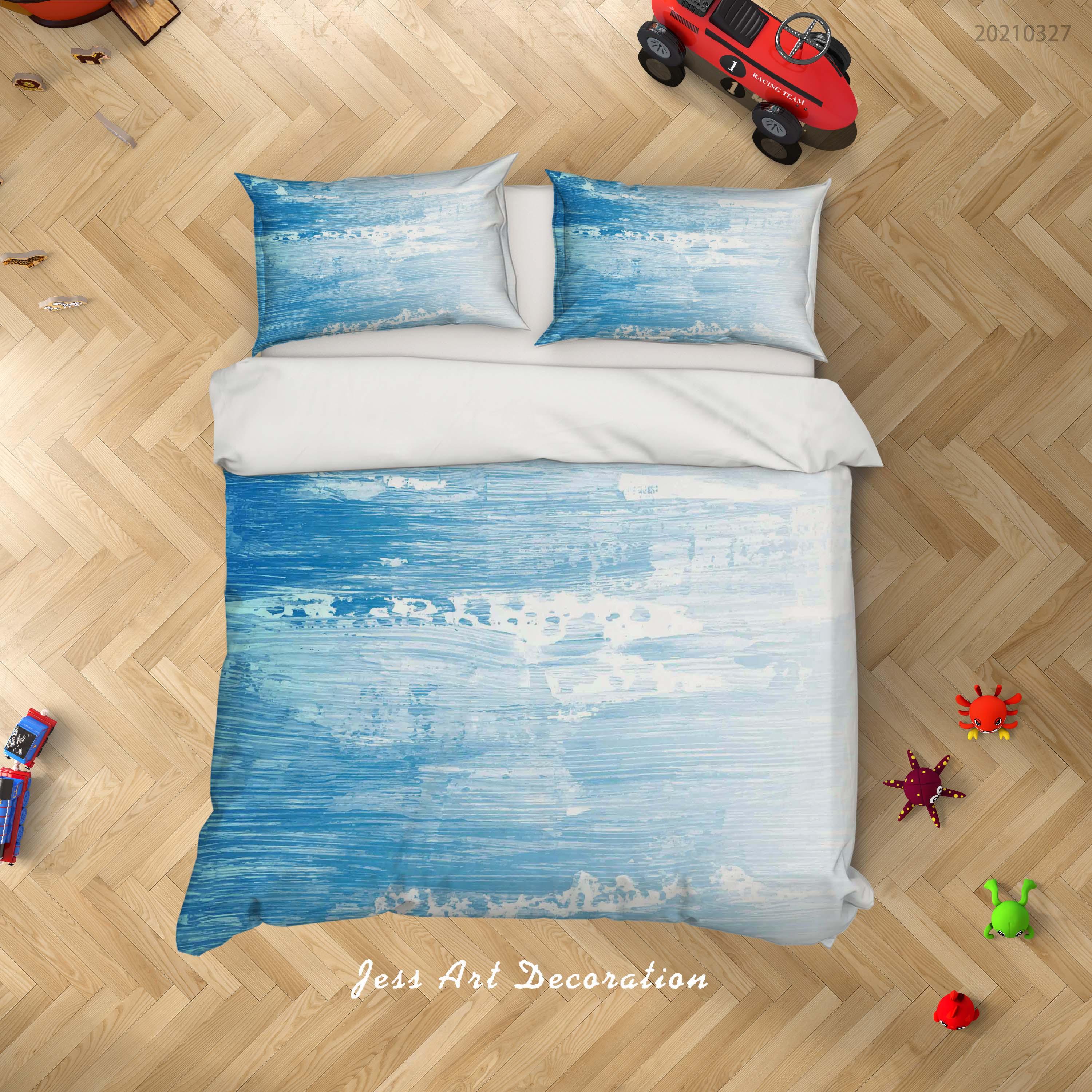 3D Watercolor Blue Quilt Cover Set Bedding Set Duvet Cover Pillowcases 77- Jess Art Decoration