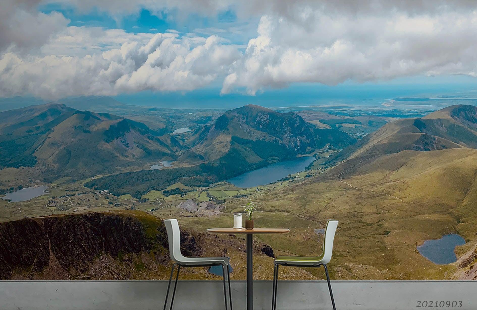 3D Blue Sky Cloud Mountain Landscape Wall Mural Wallpaper LQH 284- Jess Art Decoration
