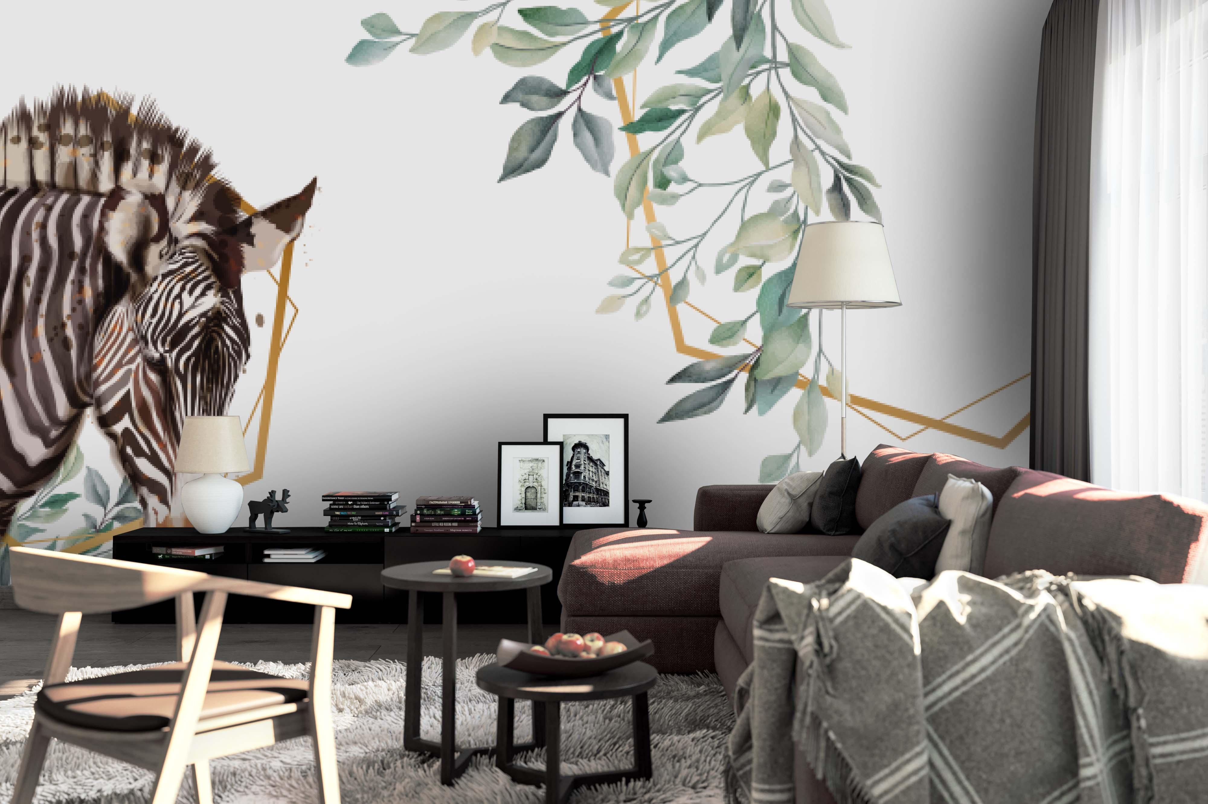 3D Simple Zebra Leaf Wall Mural Wallpaper 51- Jess Art Decoration