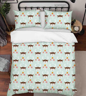 3D Hand Drawn Animal Elk Green Quilt Cover Set Bedding Set Duvet Cover Pillowcases 45- Jess Art Decoration