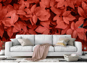 3D red leaves wall mural wallpaper 26- Jess Art Decoration