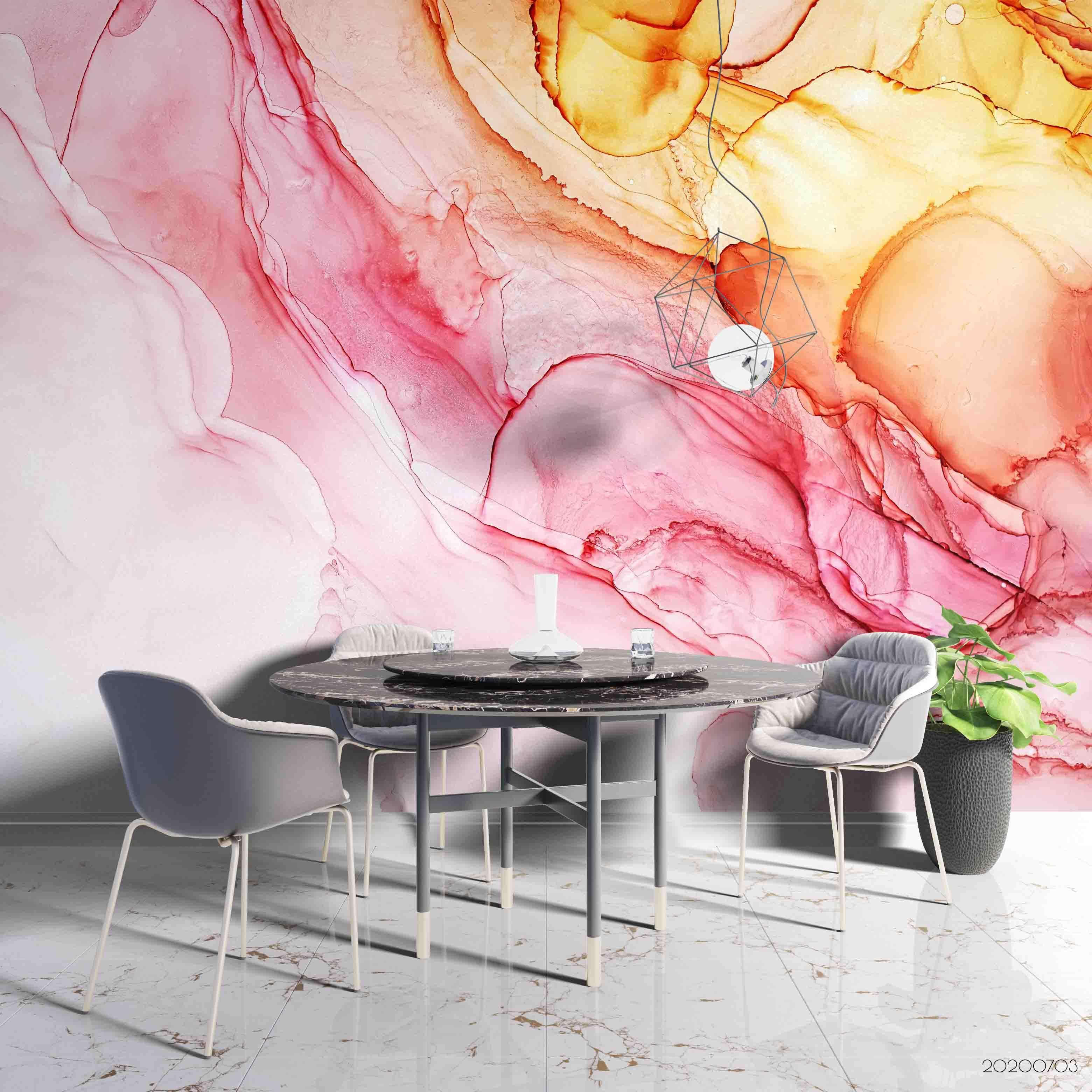 3D Red Yellow Watercolor Wall Mural Wallpaper SF76- Jess Art Decoration