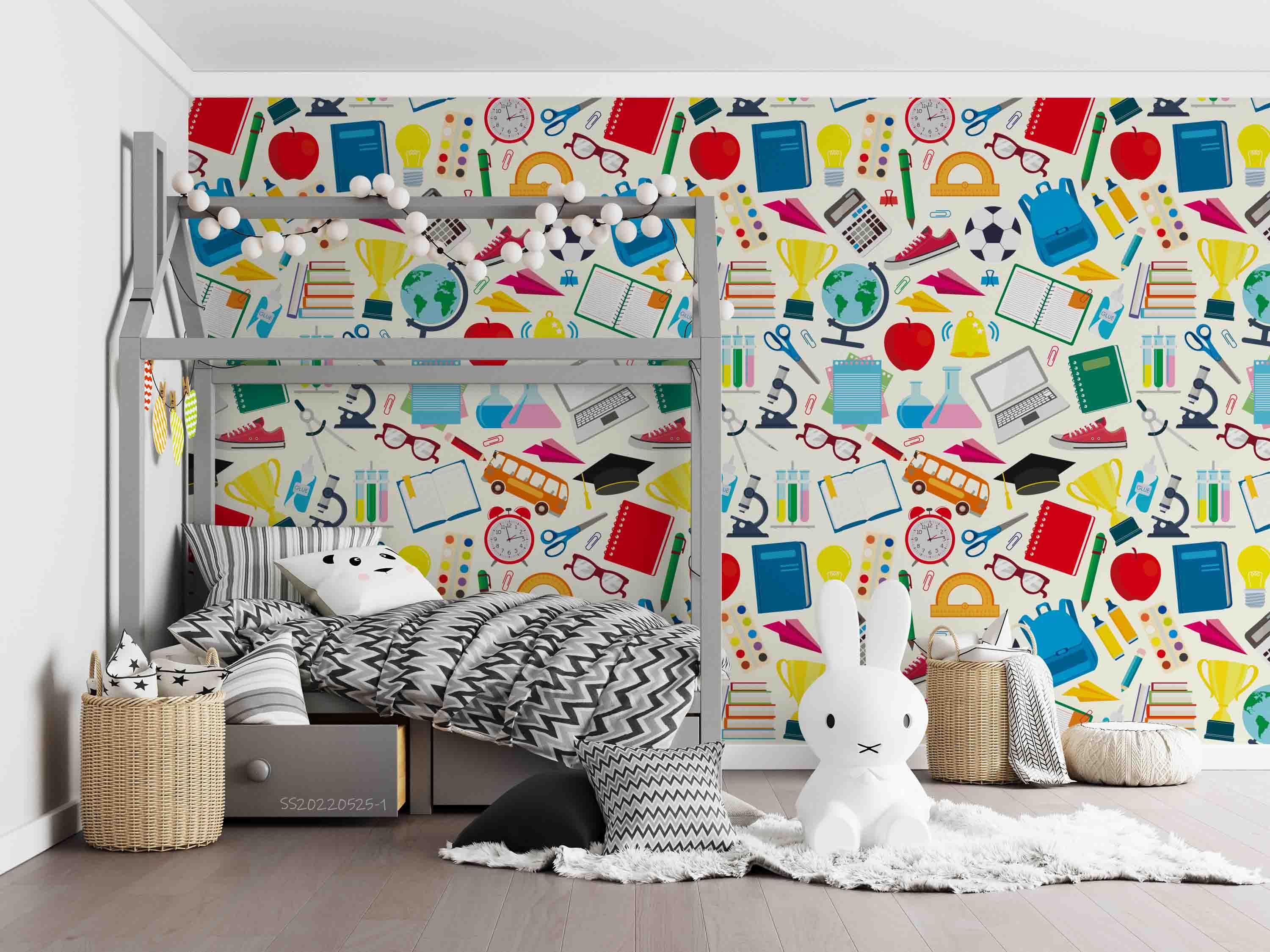 3D School Supplies Set Wall Mural Wallpaper GD 4777- Jess Art Decoration
