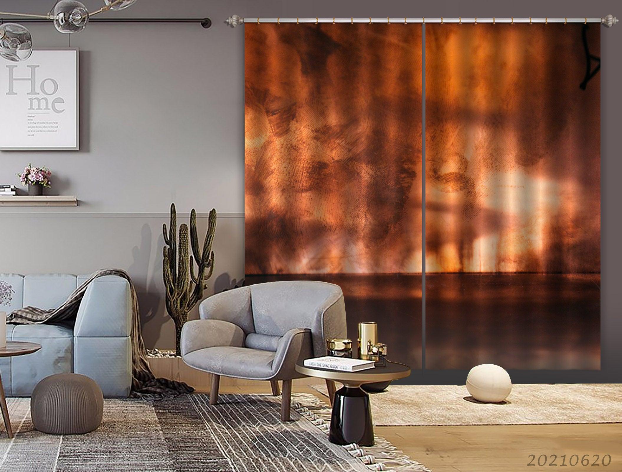 3D Abstract Brown Smoke Pattern Curtains and Drapes GD 850- Jess Art Decoration