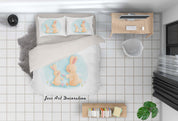 3D White Rabbit Floral Mushroom Quilt Cover Set Bedding Set Duvet Cover Pillowcases SF38- Jess Art Decoration