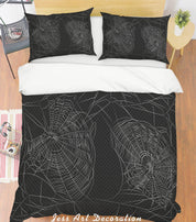 3D Black Spider Web Quilt Cover Set Bedding Set Pillowcases 232- Jess Art Decoration