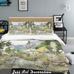 3D  Church Scenery Watercolor Quilt Cover Set Bedding Set Pillowcases  100- Jess Art Decoration