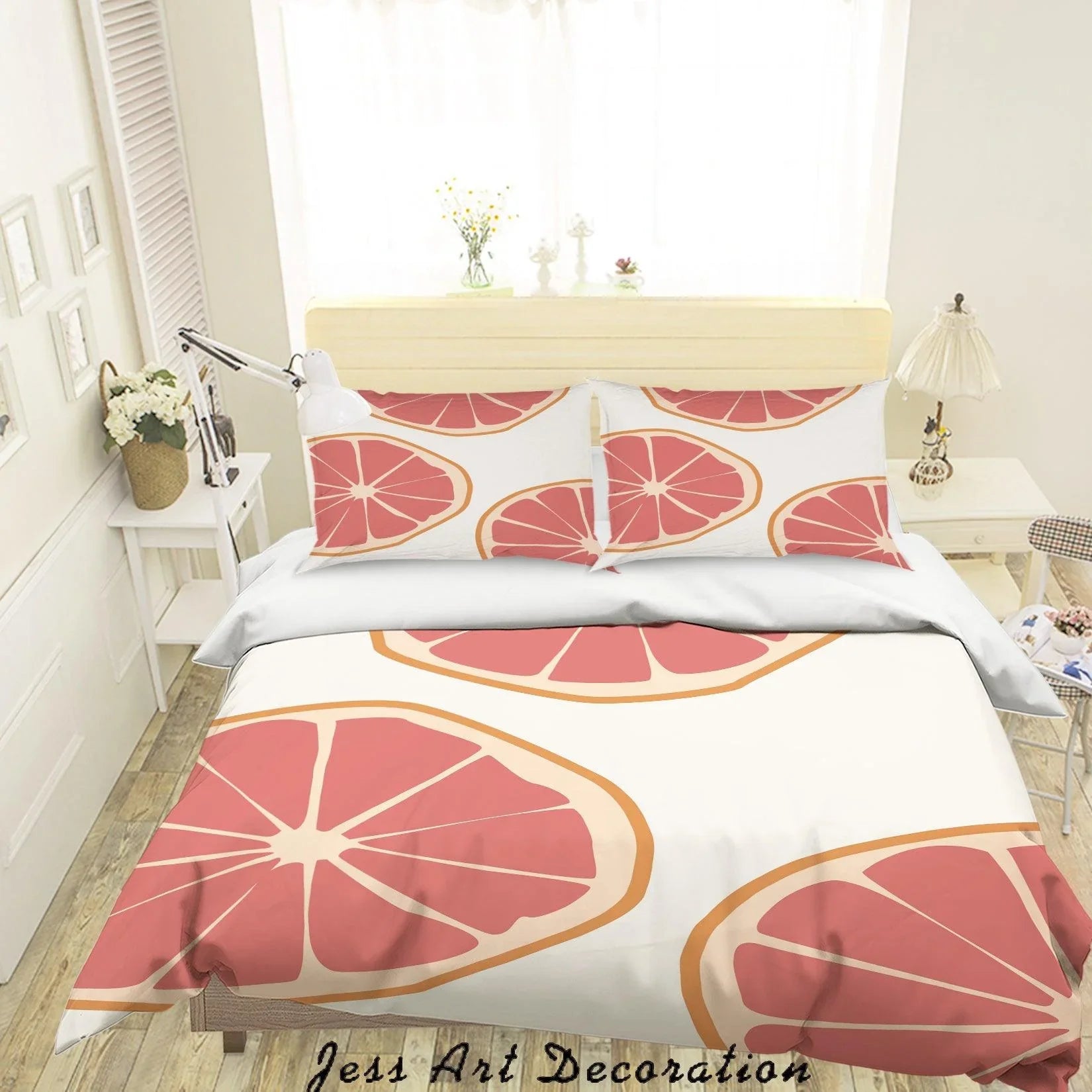 3D Orange Slices Quilt Cover Set Bedding Set Duvet Cover Pillowcases SF06- Jess Art Decoration