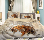 3D Snow Forest Tiger Quilt Cover Set Bedding Set Duvet Cover Pillowcases A111 LQH- Jess Art Decoration