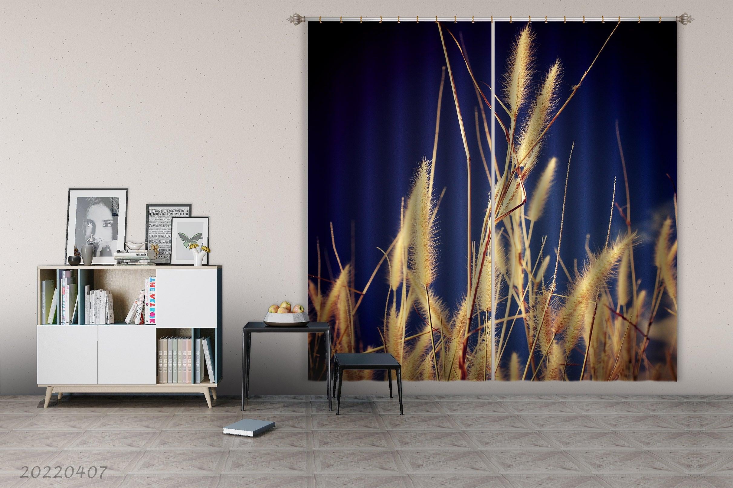 3D Landscape Nature Autumn Setaria Curtains and Drapes GD 3538- Jess Art Decoration