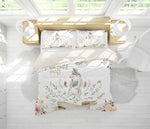 3D White Sloth Animal Floral Quilt Cover Set Bedding Set Pillowcases 01- Jess Art Decoration