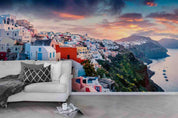 3D Aegean Sea Greece Coastal House Wall Mural Wallpaper 51- Jess Art Decoration