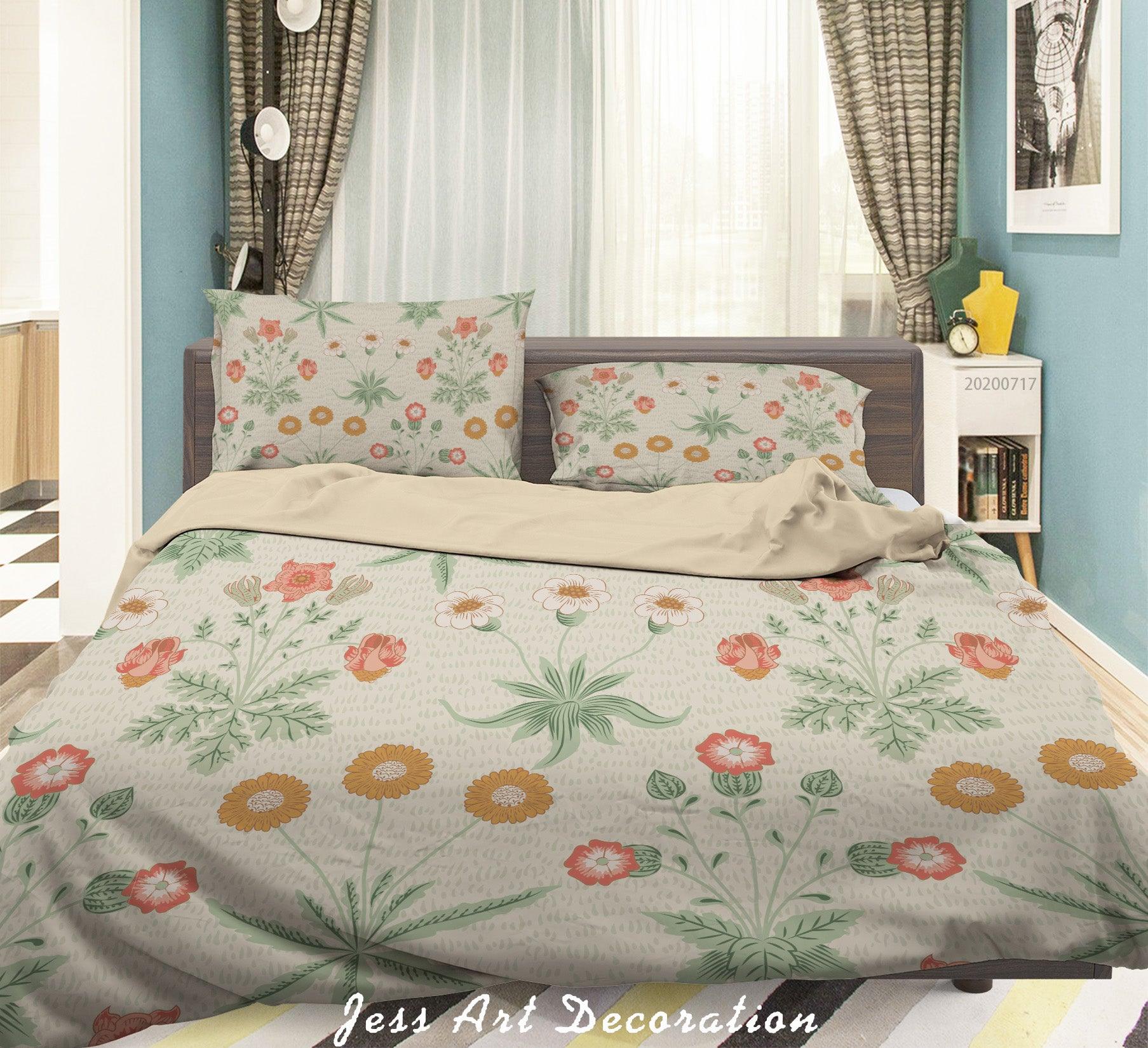 3D Vintage Floral Quilt Cover Set Bedding Set Duvet Cover Pillowcases WJ 1607- Jess Art Decoration