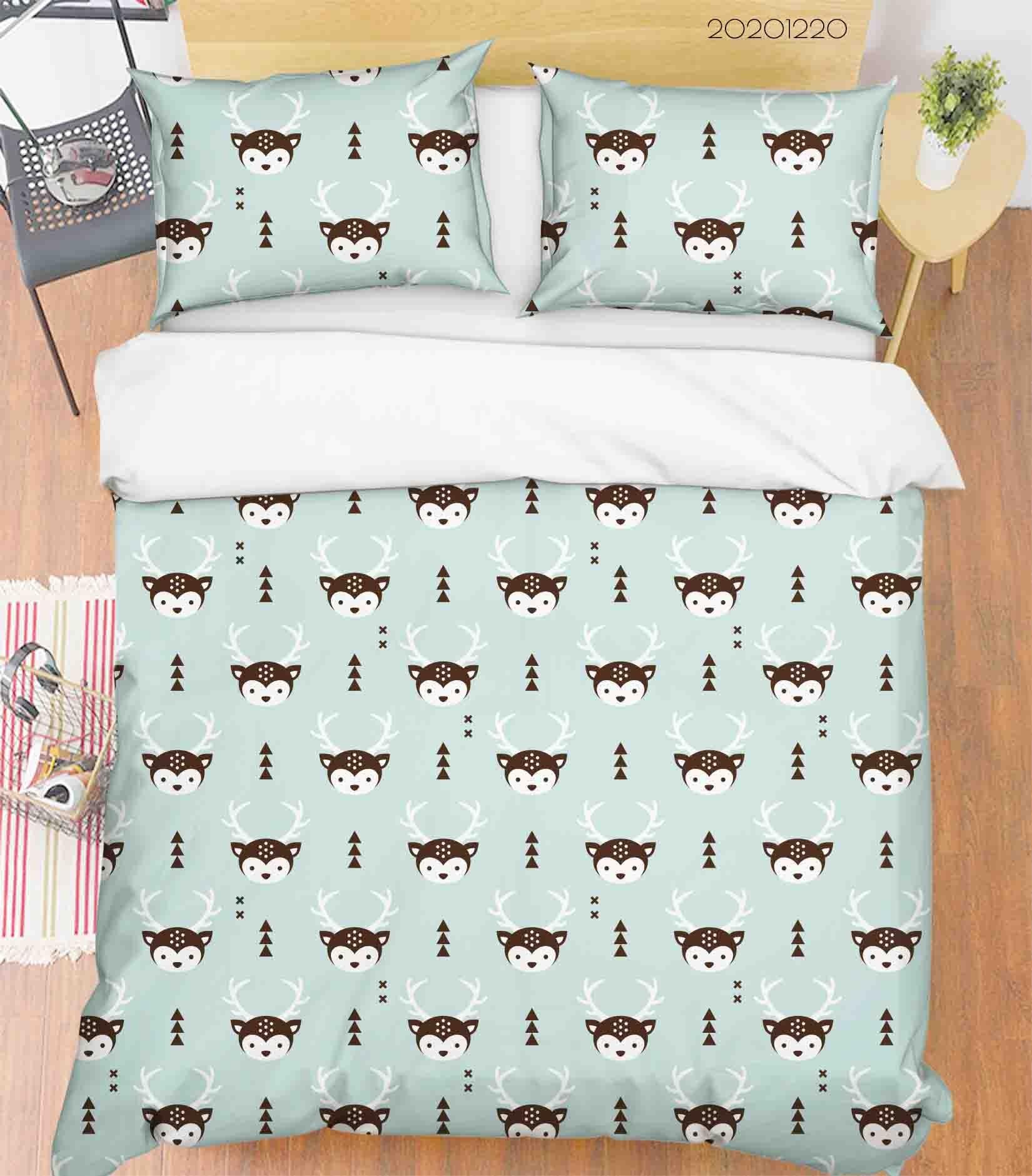 3D Hand Drawn Animal Elk Quilt Cover Set Bedding Set Duvet Cover Pillowcases 42- Jess Art Decoration