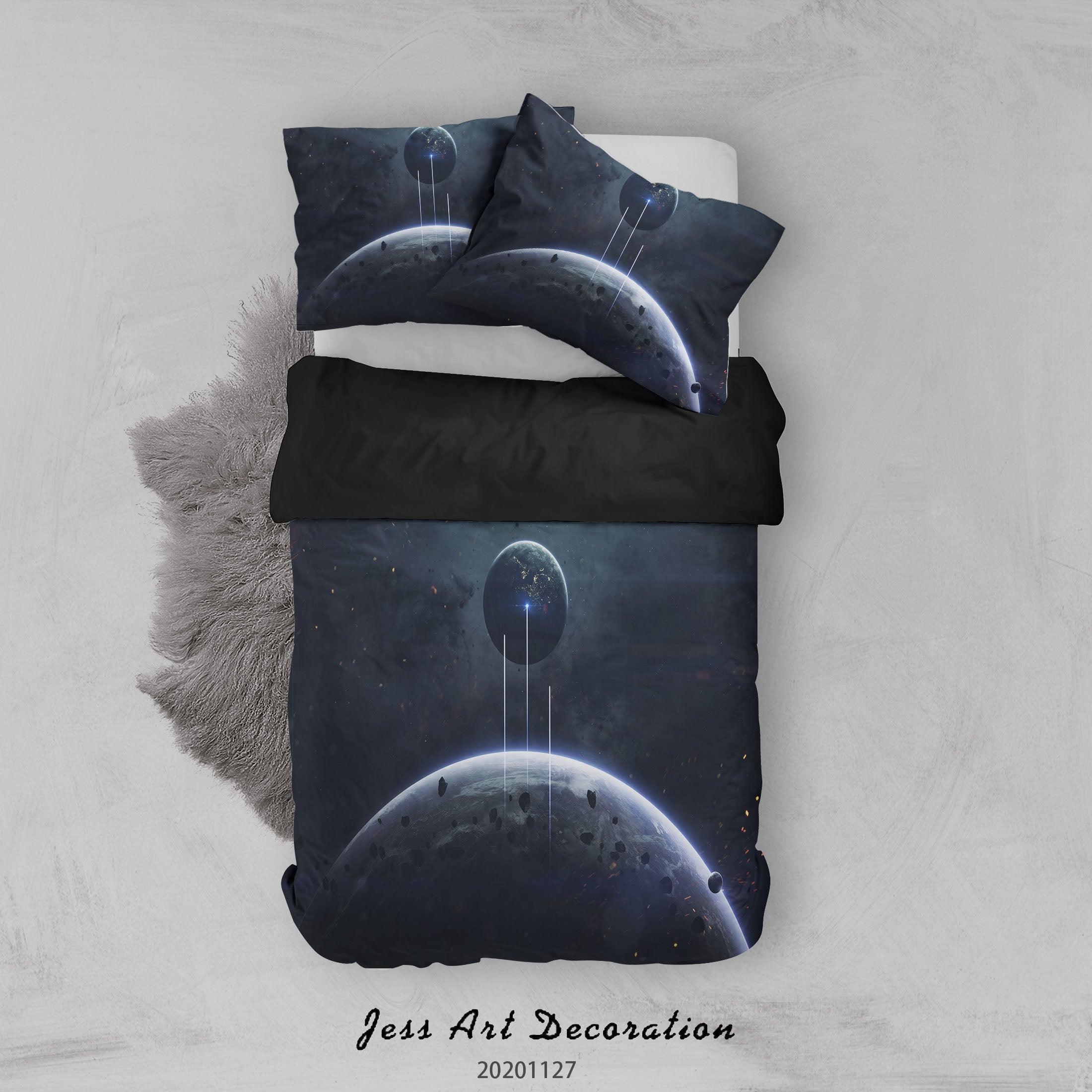 3D Abstract Dark Space Planet Science Quilt Cover Set Bedding Set Duvet Cover Pillowcases LXL- Jess Art Decoration
