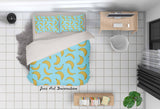 3D Banana Pattern Quilt Cover Set Bedding Set Pillowcases 29- Jess Art Decoration