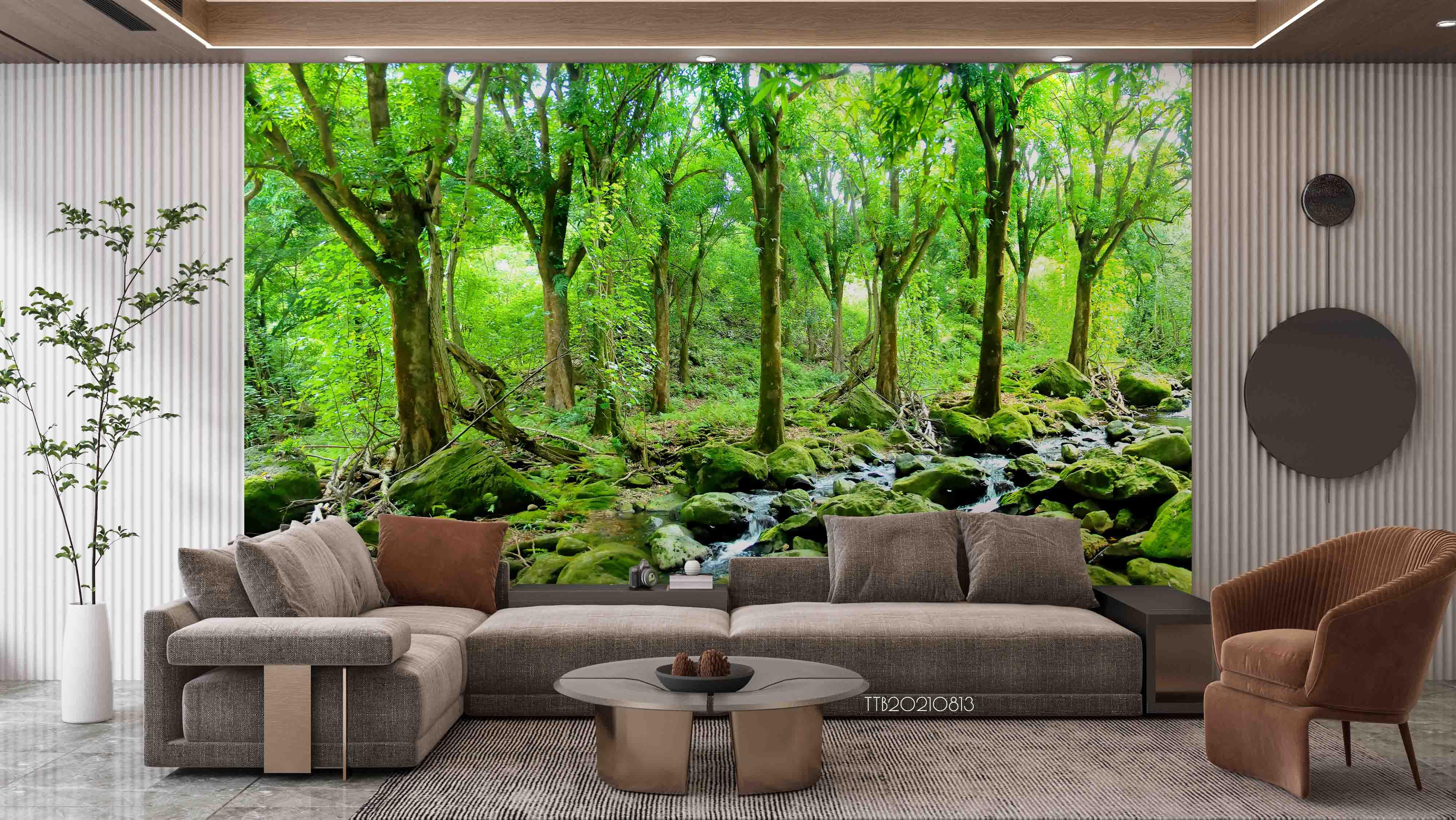 3D Summer Forest Stream Wall Mural Wallpaper SWW5144- Jess Art Decoration