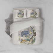 3D Hand Drawn Elephant Animal Quilt Cover Set Bedding Set Duvet Cover Pillowcases LXL- Jess Art Decoration