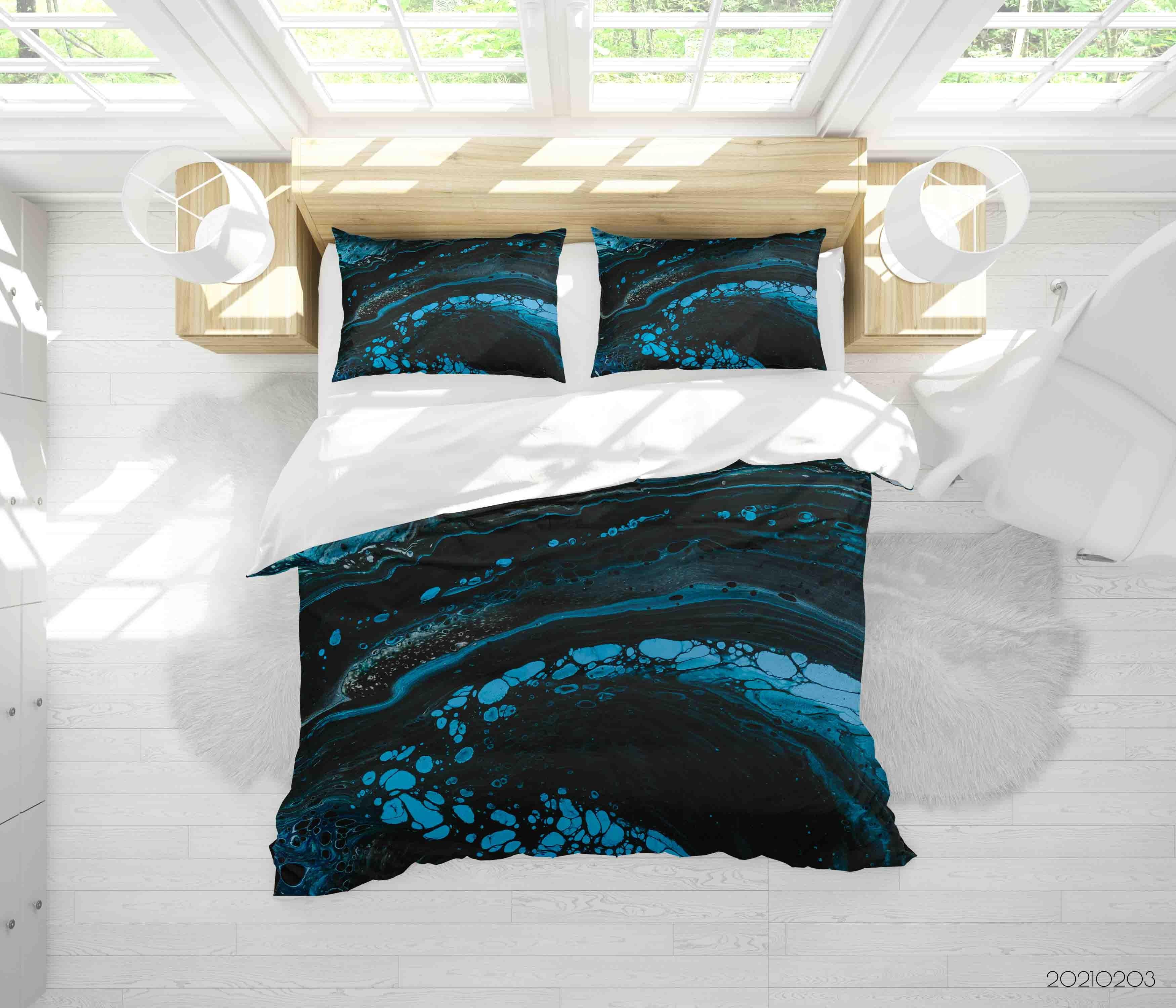 3D Abstract Marble Texture Quilt Cover Set Bedding Set Duvet Cover Pillowcases 102- Jess Art Decoration
