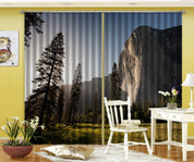 3D Landscape Mountain Cliff Forest Green Meadow Curtains and Drapes GD 4320- Jess Art Decoration