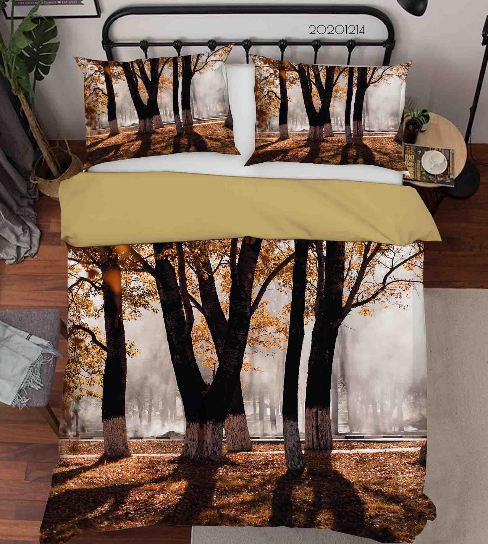 3D Botanical Autumn Forest Tree Branch Plant Quilt Cover Set Bedding Set Duvet Cover Pillowcases LXL- Jess Art Decoration