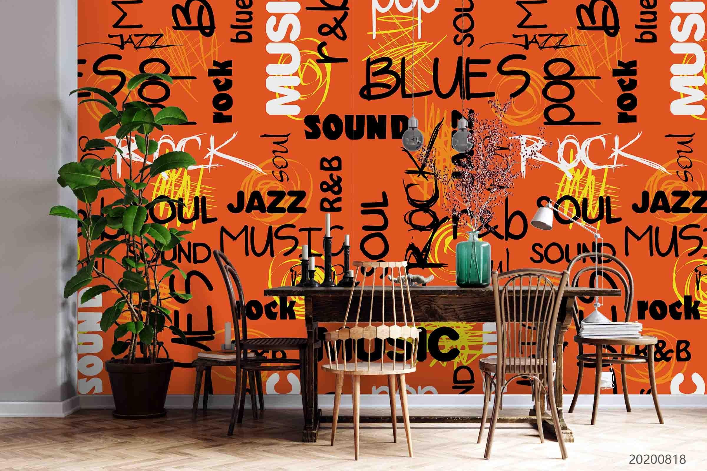 3D Vintage Letter Pattern Wall Mural Wallpaper LXL 1139- Jess Art Decoration