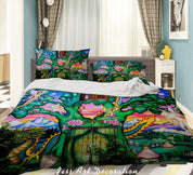 3D Abstract Colored Street Graffiti Quilt Cover Set Bedding Set Duvet Cover Pillowcases 178- Jess Art Decoration