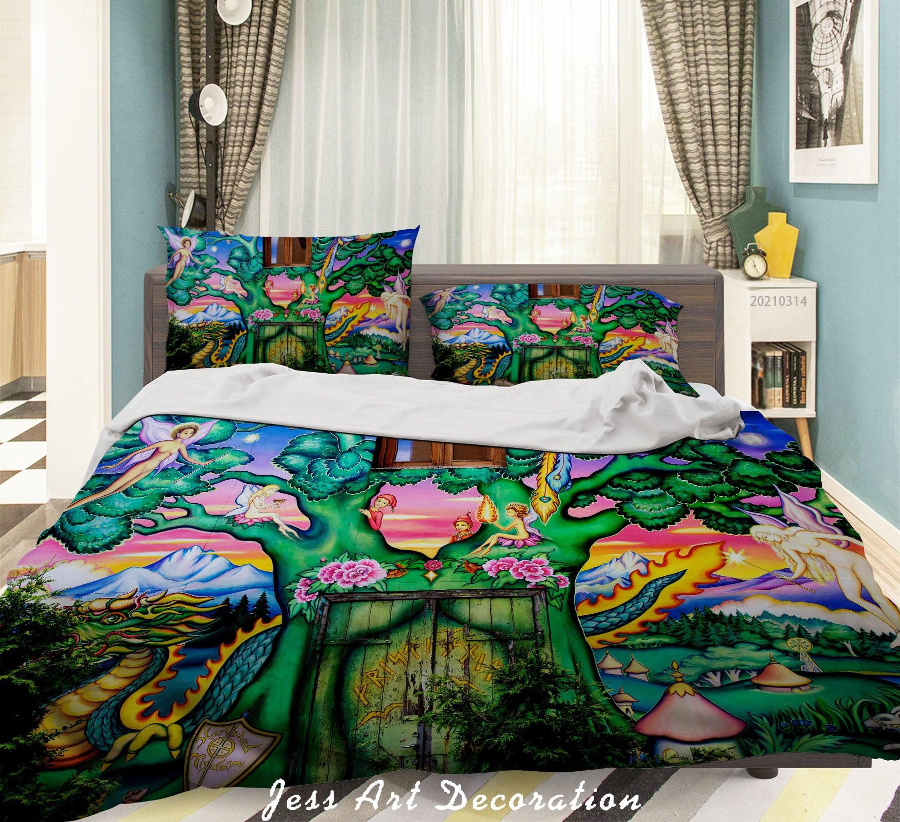 3D Abstract Colored Street Graffiti Quilt Cover Set Bedding Set Duvet Cover Pillowcases 178- Jess Art Decoration