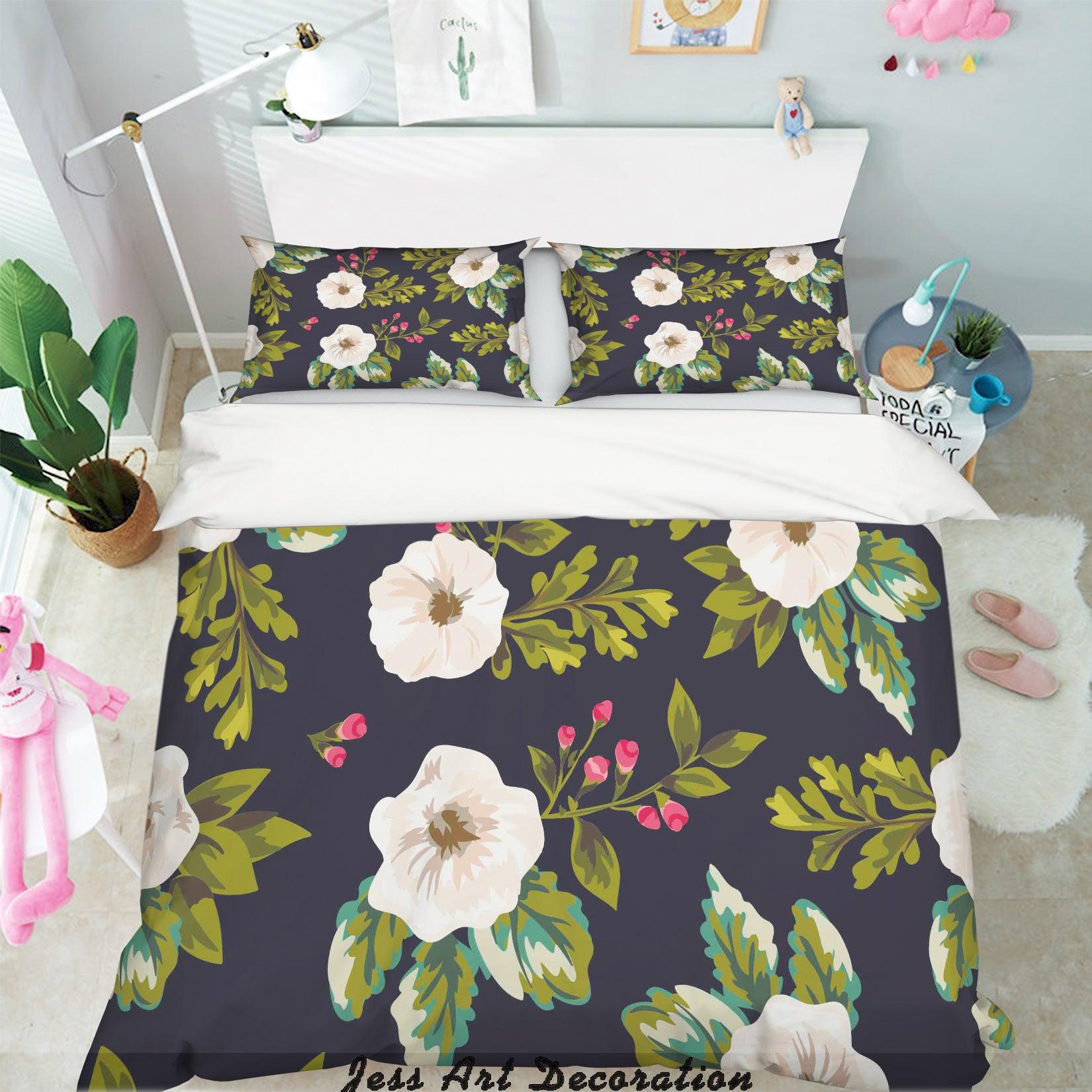 3D Color Flowers Watercolor Quilt Cover Set Bedding Set Pillowcases 17- Jess Art Decoration