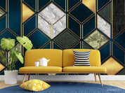 3D Abstract Geometric Marble Texture Wall Mural Wallpaper LQH 354- Jess Art Decoration