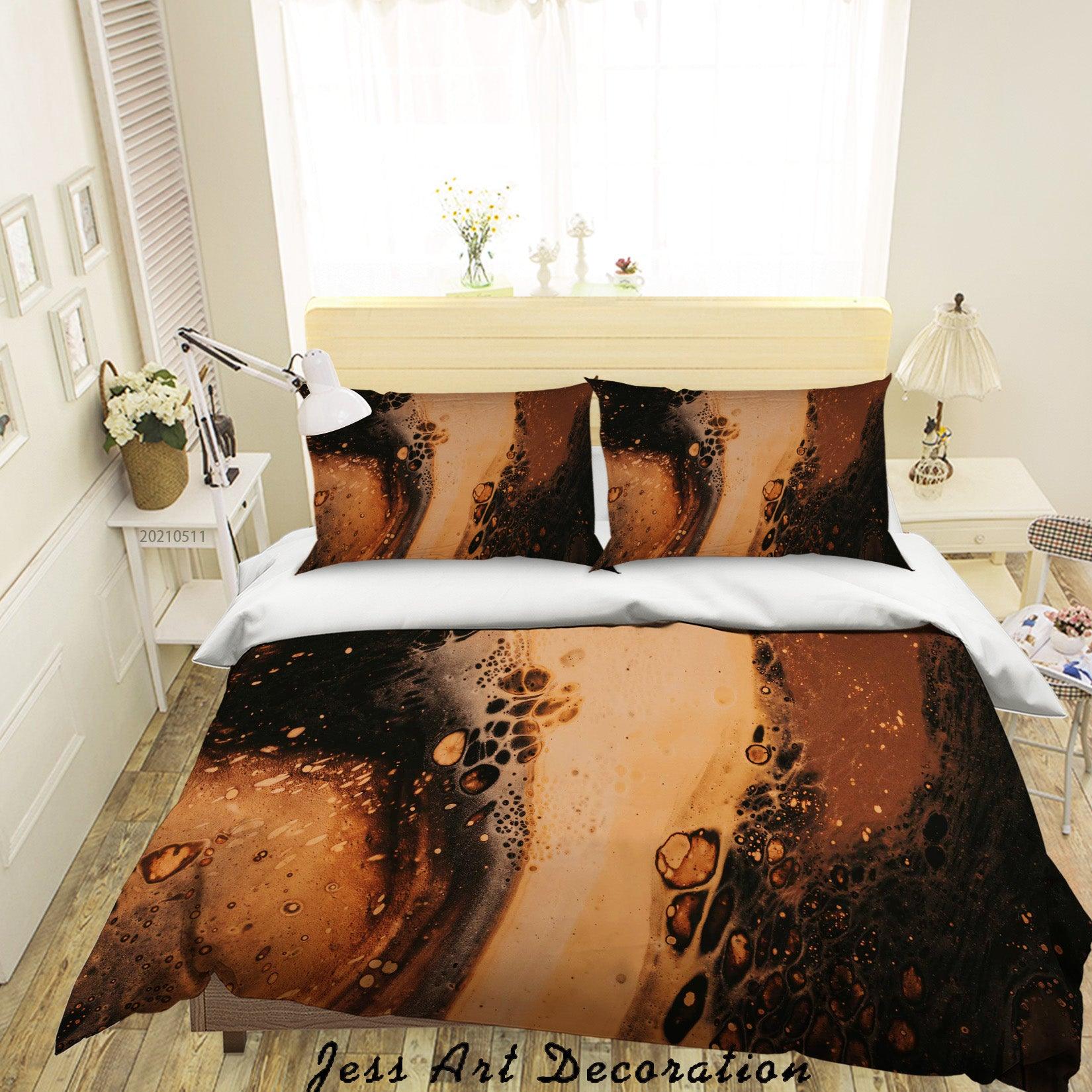 3D Abstract Brown Marble Texture Quilt Cover Set Bedding Set Duvet Cover Pillowcases 604- Jess Art Decoration