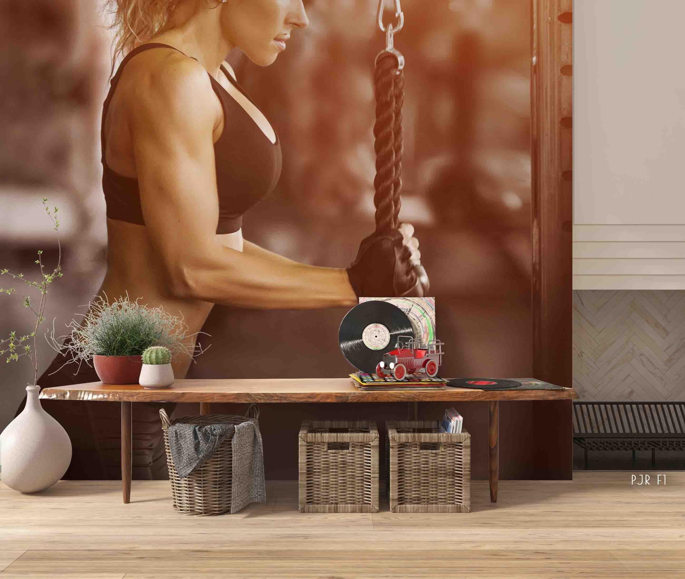 3D Morden Girl Training Wall Mural Wallpaper WJ 2045- Jess Art Decoration