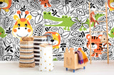 3D Crocodile Giraffe Lion Tiger Wall Mural Wallpaper 50- Jess Art Decoration