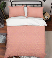3D Pink Geometry Quilt Cover Set Bedding Set Pillowcases 123- Jess Art Decoration