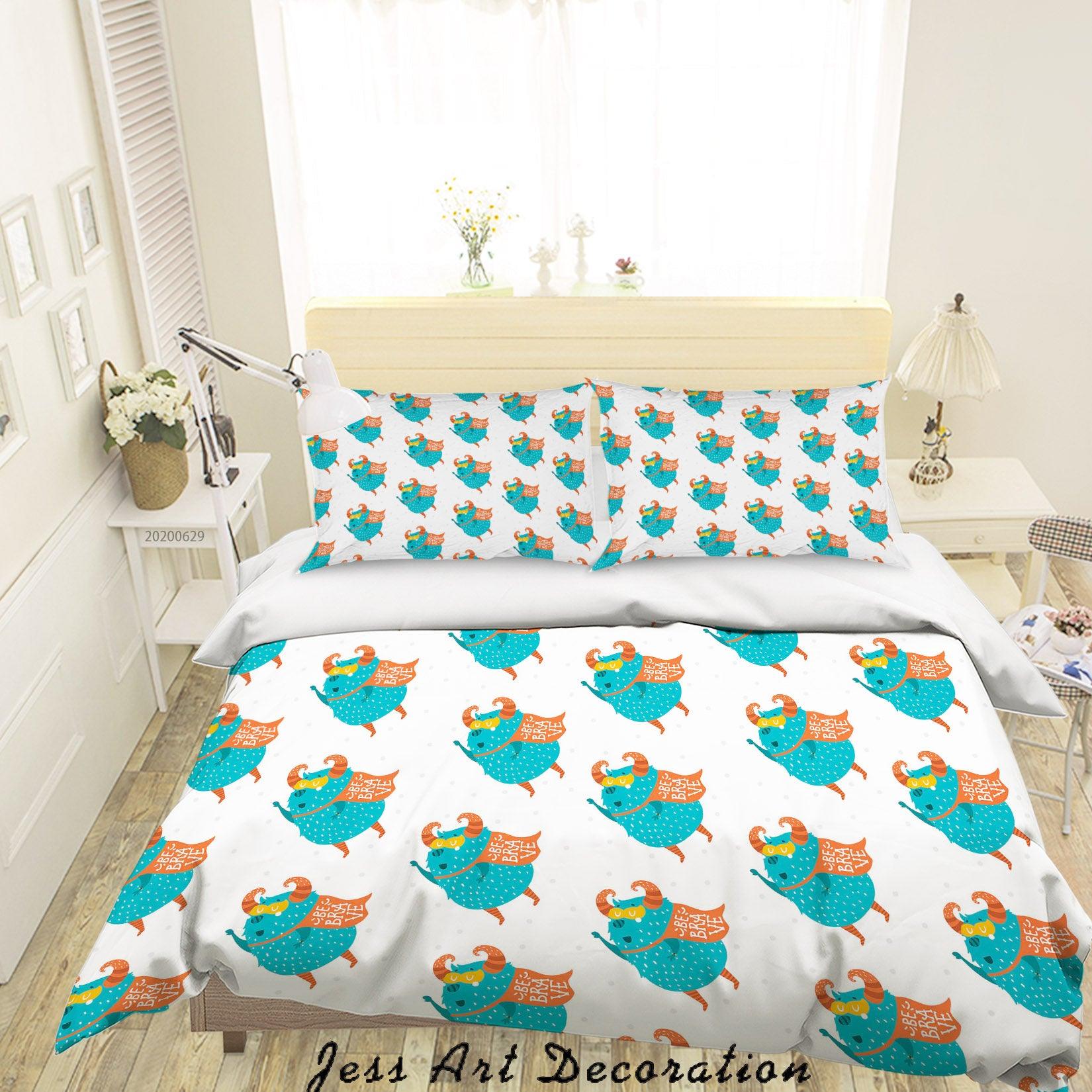 3D White Blue Monster Quilt Cover Set Bedding Set Duvet Cover Pillowcases SF33- Jess Art Decoration