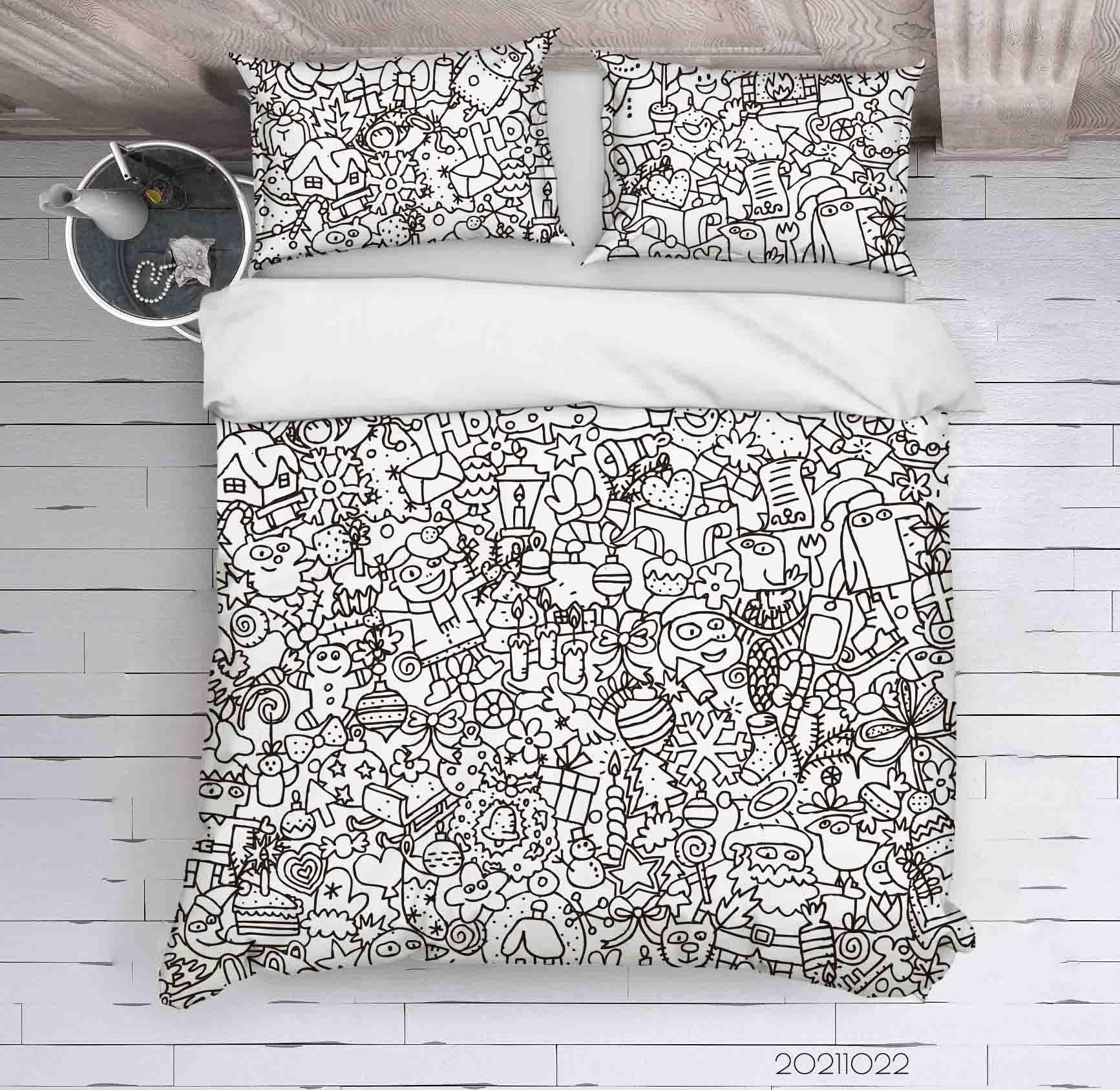3D Abstract Art Graffiti Quilt Cover Set Bedding Set Duvet Cover Pillowcases 83- Jess Art Decoration