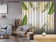 3D Watercolor Tropical Floral Plant Leaf Green Curtains and Drapes LLL 343- Jess Art Decoration