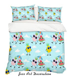 3D Cartoon Pineapple Watermelon Blue Quilt Cover Set Bedding Set Pillowcases 11- Jess Art Decoration