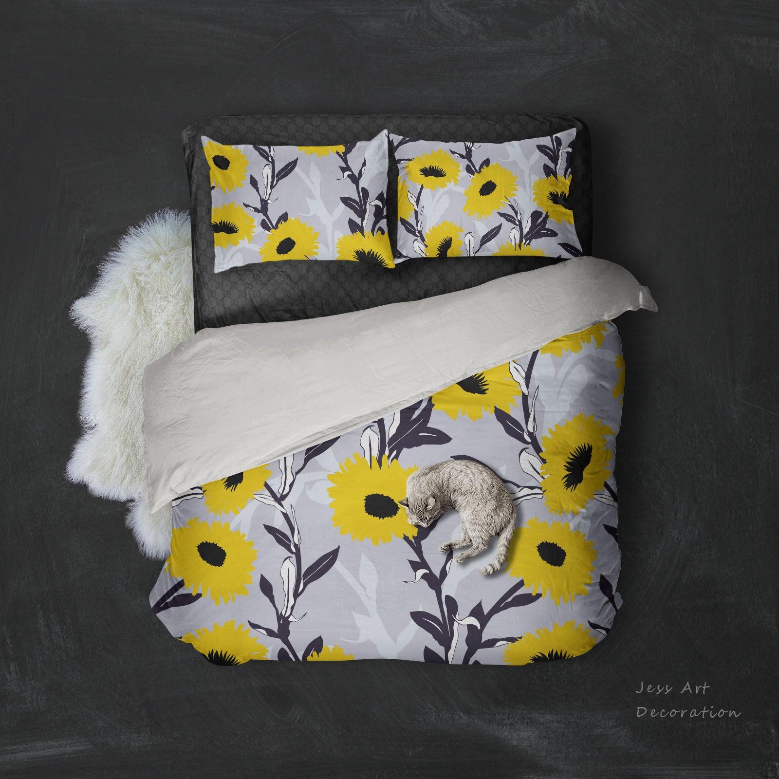 3D Yellow Flowers Quilt Cover Set Bedding Set Pillowcases  120- Jess Art Decoration