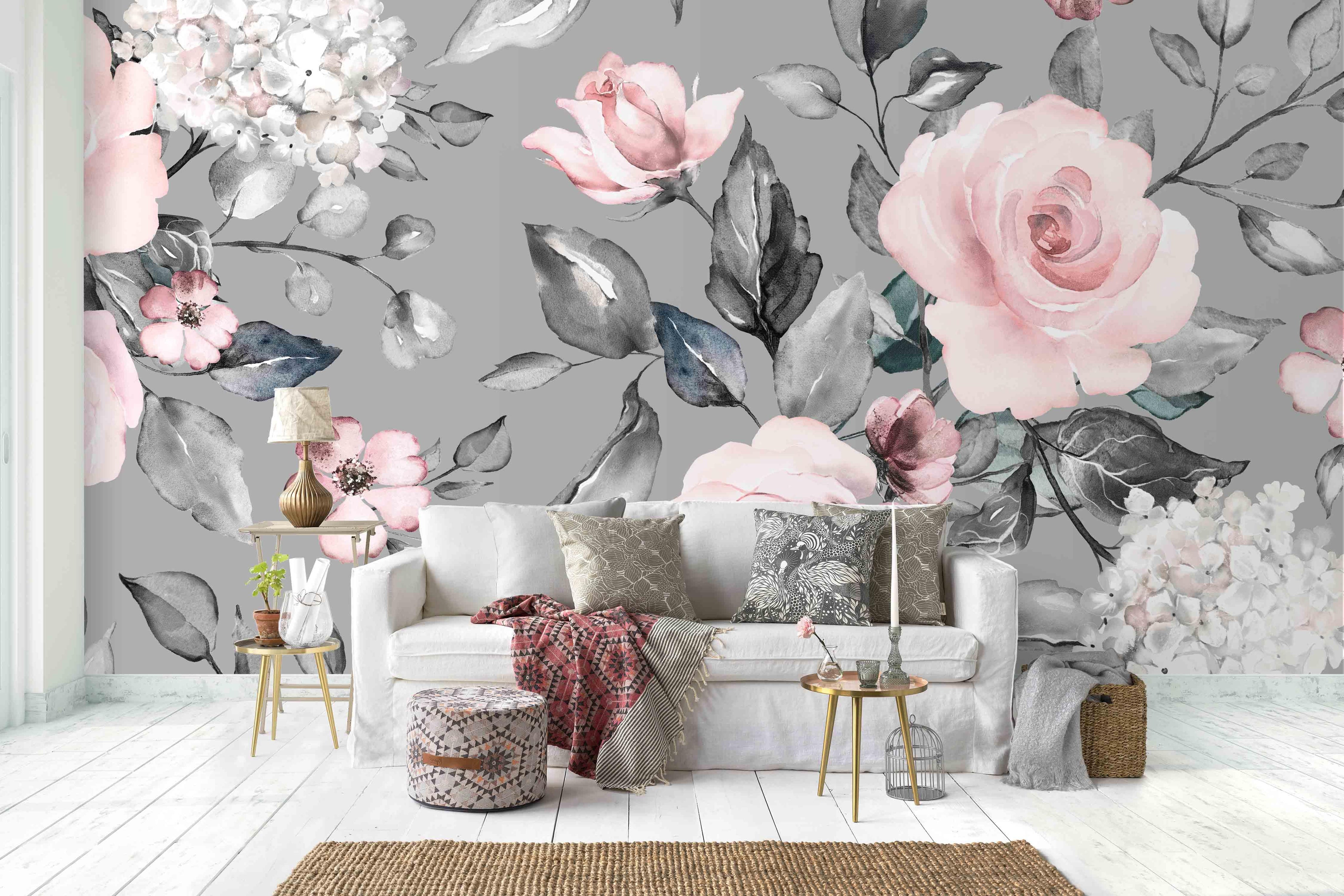 3D Simple Vintage Floral Wall Mural Wallpaper 05- Jess Art Decoration