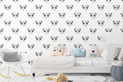 Cartoon Black White Panda Animal Wall Mural Wallpaper LXL- Jess Art Decoration