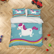 3D Unicorn Quilt Cover Set Bedding Set Duvet Cover Pillowcases SF208- Jess Art Decoration