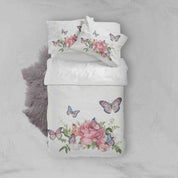 3D Butterfly Flower Quilt Cover Set Bedding Set Duvet Cover Pillowcases SF013- Jess Art Decoration