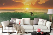 3D Sunset Surf Sea Wave Wall Mural Wallpaper 130- Jess Art Decoration