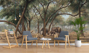 3D African Steppe Elephant Herd Wall Mural Wallpaper 49- Jess Art Decoration
