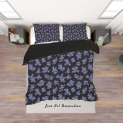 3D Black Blue Floral Quilt Cover Set Bedding Set Duvet Cover Pillowcases SF130- Jess Art Decoration
