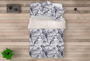 3D Black White Parrot Floral Quilt Cover Set Bedding Set Pillowcases 52- Jess Art Decoration