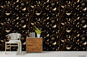 Vintage Bird Floral Leaves Plant Pattern Wall Mural Wallpaper LXL- Jess Art Decoration